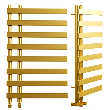 Luxurious Arezzo Brass Heated Towel Rail 3D model image 1 