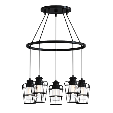 Quoizel Olson 5-Light Earth Black Chandelier 3D model image 1 