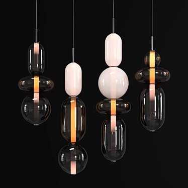 Pebbles Cor Pendant: Stunning Stone Lighting 3D model image 1 