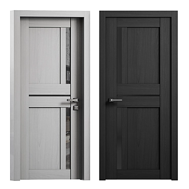 Sleek White Melinga Door 3D model image 1 