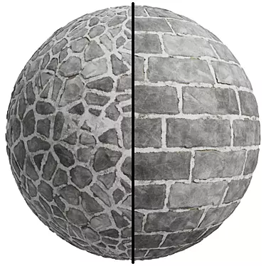 Seamless Stone Wall Concrete Covering 3D model image 1 