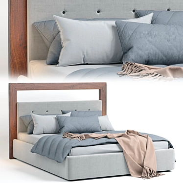 Modern and Elegant Chloe Bed 3D model image 1 