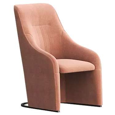 Elegant NAGI Upholstered Armchair - Viccarbe 3D model image 1 