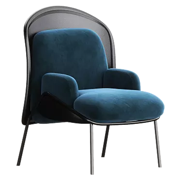 Contemporary MESH Fabric Armchair 3D model image 1 