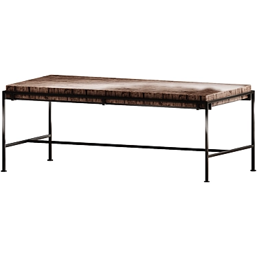 Elegant Barton Rectangular Coffee Table 3D model image 1 