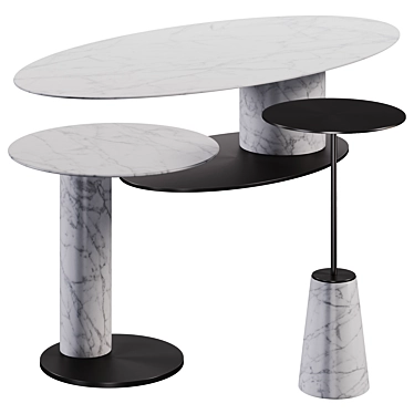 Luxsale Carey Table Set 3D model image 1 