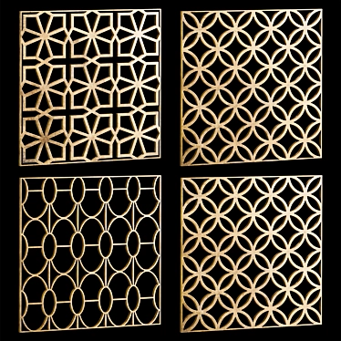 Title: Decorative Square Panels - Set of 22 3D model image 1 