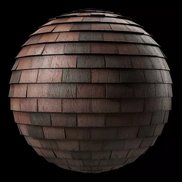 Wood Roof Tile Materials - PBR 3 Color 3D model image 1 