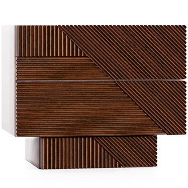 Stripes Bedside Table - Modern Design & Stylish Storage 3D model image 1 