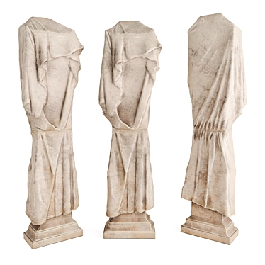 Elegant Marble Torso Pedestal 3D model image 1 