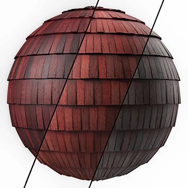 Wood Roofing Tile Set (3 Colors, PBR, 4K) 3D model image 1 