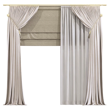Stylish Curtain 953: Perfect Design 3D model image 1 