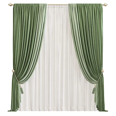 Streamlined Curtain Design 3D model image 1 