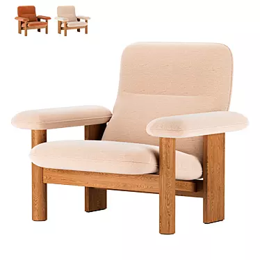 Elegant Brasilia Lounge Chair 3D model image 1 