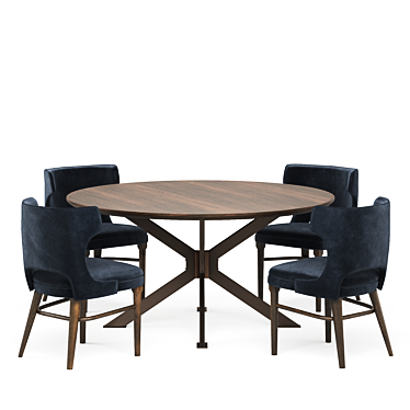 Modern Velvet Shadow Task Chair & Spider Round Dining Table 3D model image 1 