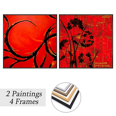 Duo Art Prints with Frame Variations 3D model image 1 