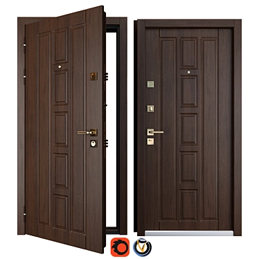 Alfa (Favorit) Entrance Metal Door 3D model image 1 