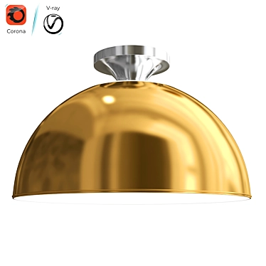 Modern Metal Flushmount Lighting 3D model image 1 