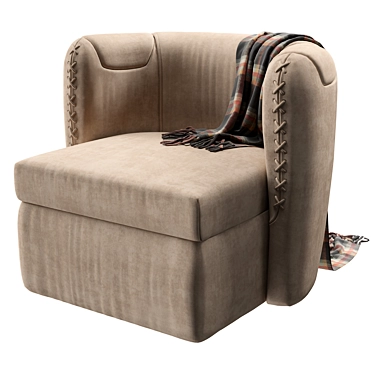 Elegantly Curvy Lady Botero Swivel Armchair 3D model image 1 