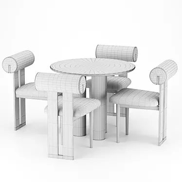 Hippo Chair Dining Set 3D model image 1 