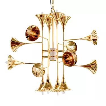 Gold Trumpet: Elegant and Delightful 3D model image 1 