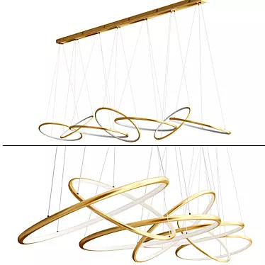 Ring Connection Horizontal Chandelier Gold