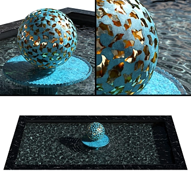 Harber's Water Mantle - Elegant Bronze Fountain 3D model image 1 