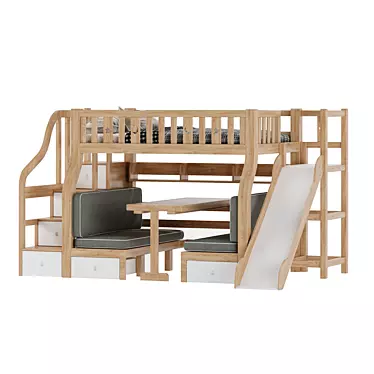 Modular Children's Furniture Set 3D model image 1 