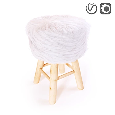 Round stool Atmosphera white