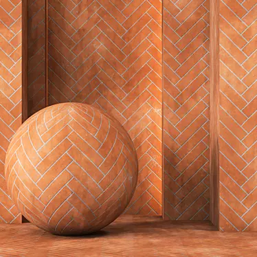 2 Color Terracotta Chevron 4K 3D model image 1 