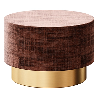 Stylish Leather Round Coffee Table 3D model image 1 