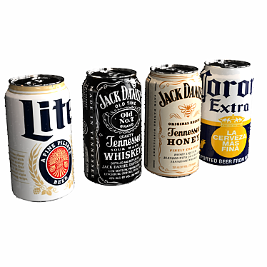 Canned Beverage Assortment 3D model image 1 