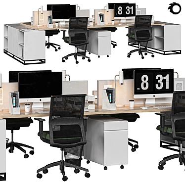 Elegant Office Chair Set 3D model image 1 