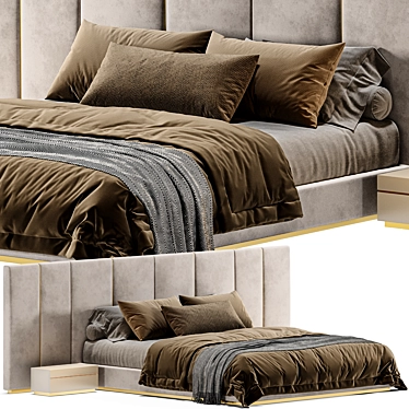 Luxury Fendi Delano Bed 3D model image 1 