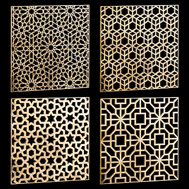 Decorative Square Panels Set 3D model image 1 