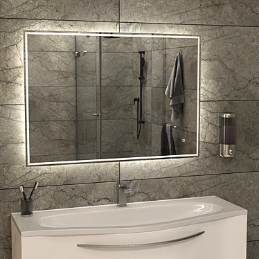 LED Light Mirror (70x100cm) 3D model image 1 