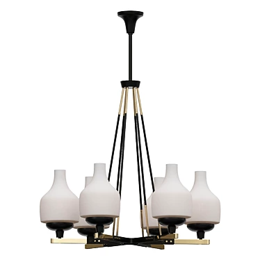 Mid-Century Stilnovo Ceiling Light 3D model image 1 