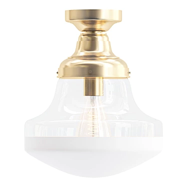 Brass Semi Flush Ceiling Light 3D model image 1 
