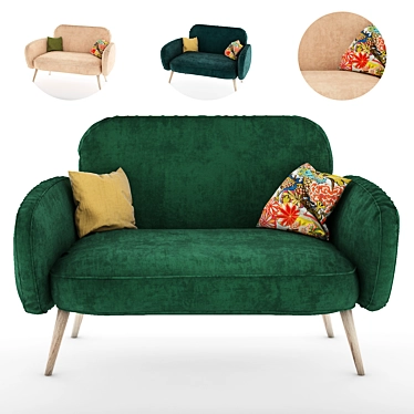 Berber Sofa: Stylish and Comfortable 3D model image 1 