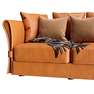 Elegant Leather Onda Sofa 3D model image 1 