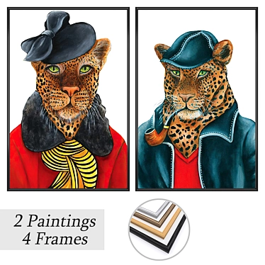 Versatile Set of 2 Paintings with 4 Frame Options 3D model image 1 