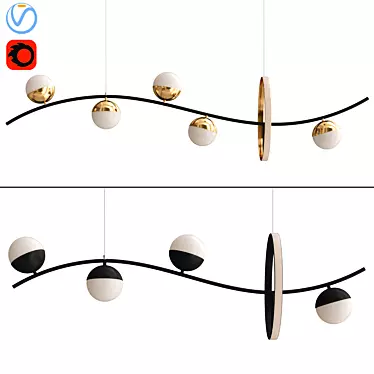 RINBO L Pendant Light: Stylish and Modern 3D model image 1 