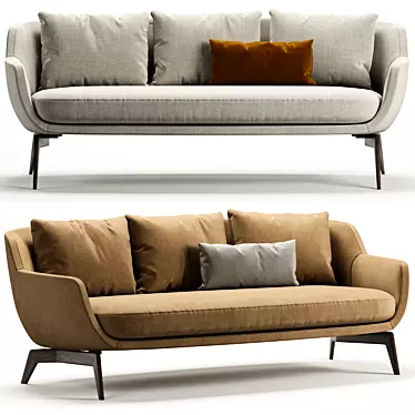 Title: Contemporary BELT Sofa by Minotti 3D model image 1 