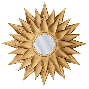 Gilded Sunflower Mirror 3D model image 1 