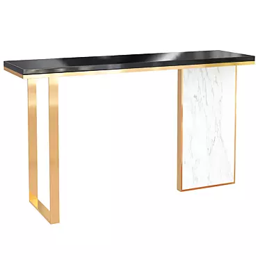 Modern Wood Top Console Table 3D model image 1 