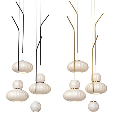 Modern Ceramic and Metal Lamp 3D model image 1 