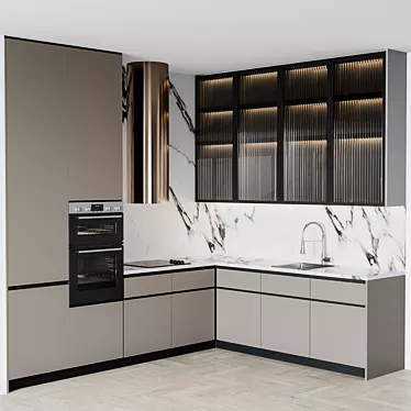 Modern Kitchen Unit - Easily Customizable & Stylish 3D model image 1 