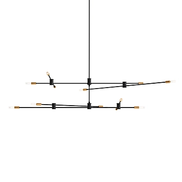 Sleek Jordy 12-Light Chandelier 3D model image 1 