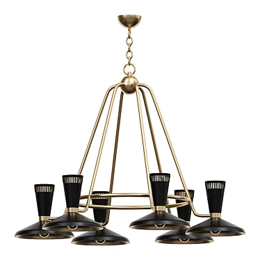 Elegant Brass Vortex Chandelier 3D model image 1 