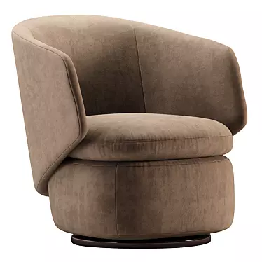 Elegant Crescent Swivel Armchair 3D model image 1 